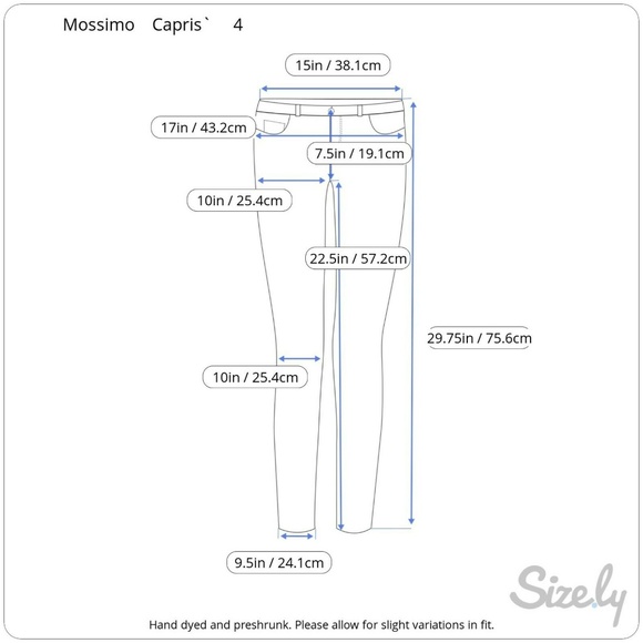 Mossimo Hand Dyed Capris Pants Size 4 Mandala - Picture 3 of 3